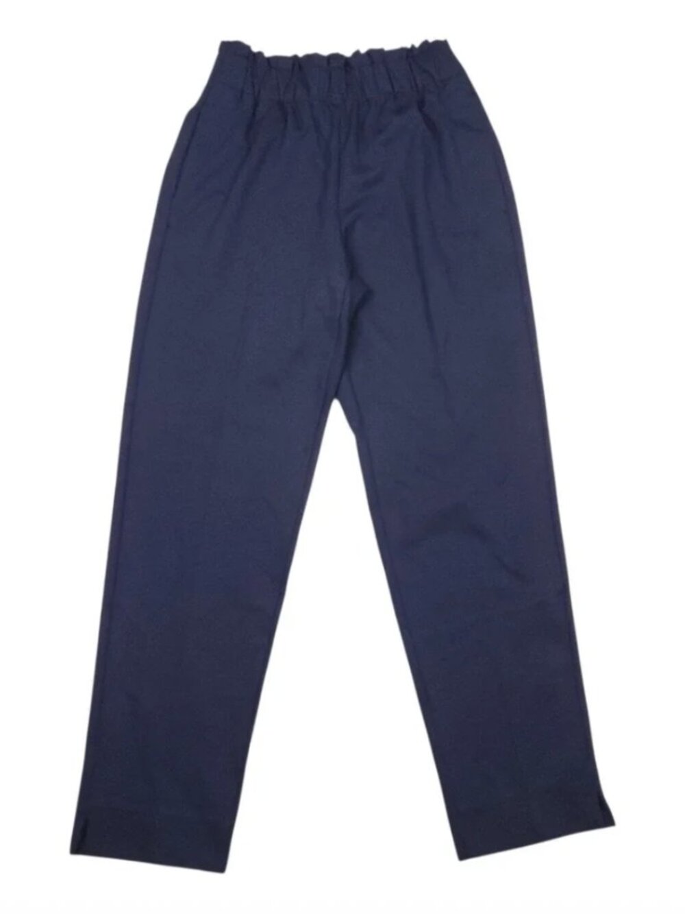 Ann Taylor Navy Cropped Elastic-Waist Pants